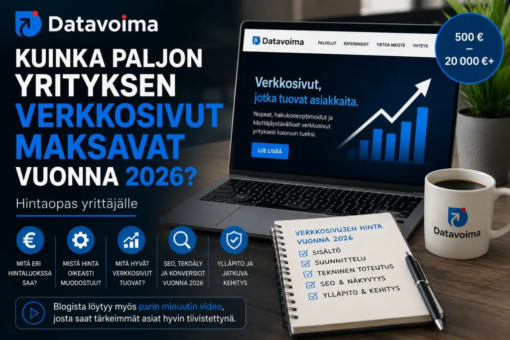 Verkkosivujen hinta 2026