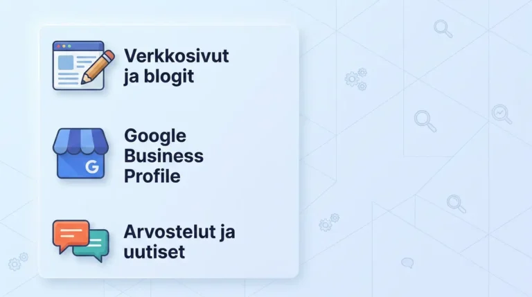 Verkkosivut, G-yritysprofiili ja G-arvostelut